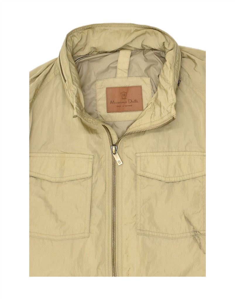 MASSIMO DUTTI Mens Utility Jacket UK 40 Large Khaki Nylon | Vintage Massimo Dutti | Thrift | Second-Hand Massimo Dutti | Used Clothing | Messina Hembry 