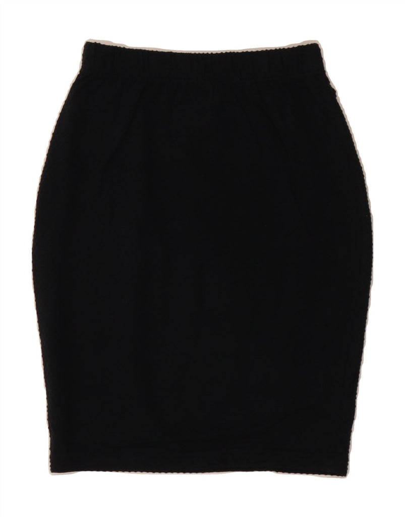 VINTAGE Womens Pencil Skirt Medium W30 L20 Black Cotton Vintage Vintage and Second-Hand Vintage from Messina Hembry 