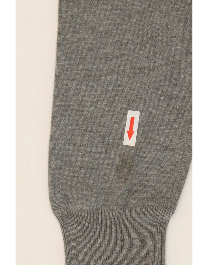 Puma Mens Crew Neck Jumper Sweater Medium Grey Striped