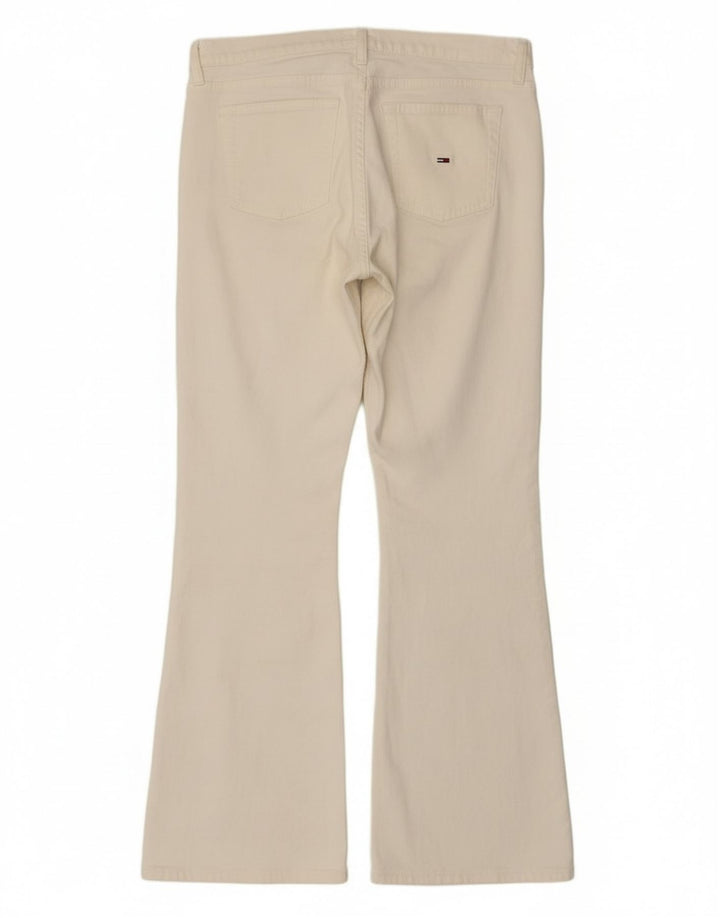 Tommy Hilfiger Womens Flared Jeans W32 L30 Off White Cotton