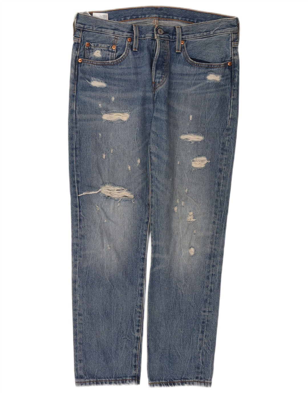 Levi's Womens 501 Distressed Straight Jeans W29 L28 Blue Cotton