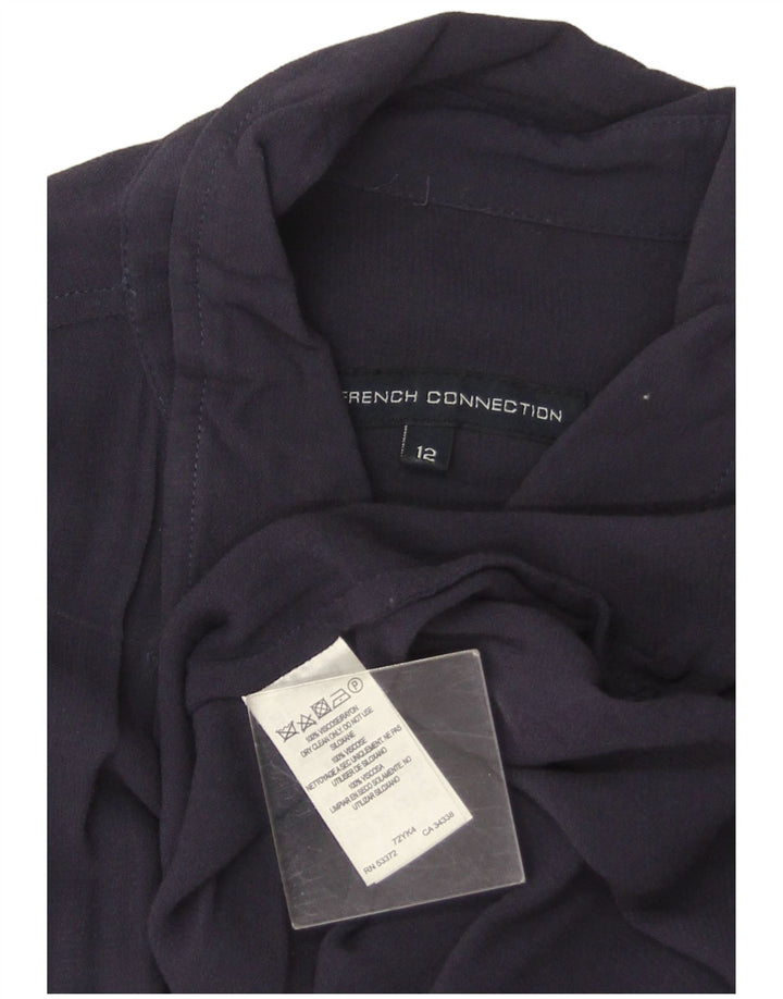 French Connection Womens Shirt Blouse UK 12 Medium Navy Blue Viscose