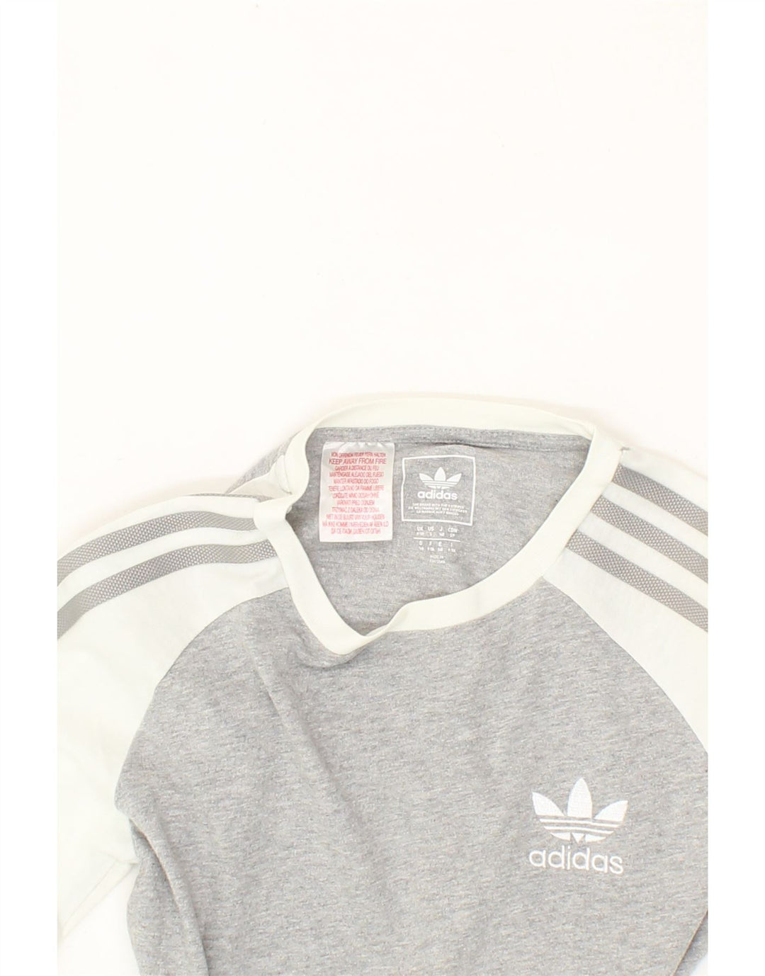 ADIDAS Boys Top Long Sleeve 9-10 Years Small  Grey Colourblock Cotton Vintage Adidas and Second-Hand Adidas from Messina Hembry 