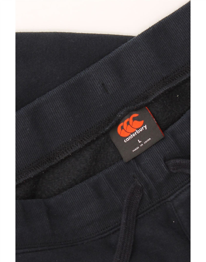CANTERBURY Womens Tracksuit Trousers UK 16 Large  Navy Blue Cotton Vintage Canterbury and Second-Hand Canterbury from Messina Hembry 
