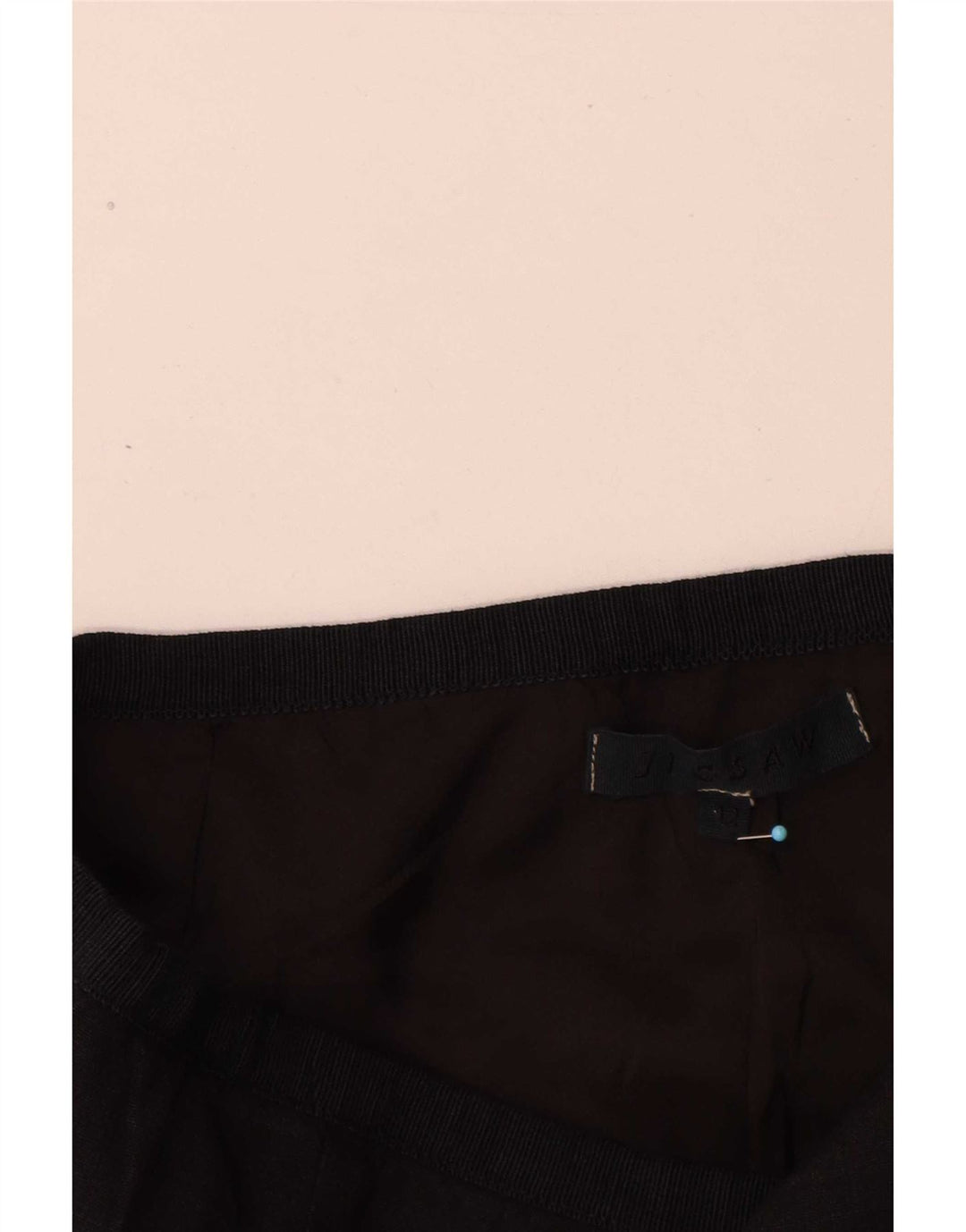 Jigsaw Womens Straight Skirt UK 12 Medium W28 Black Linen