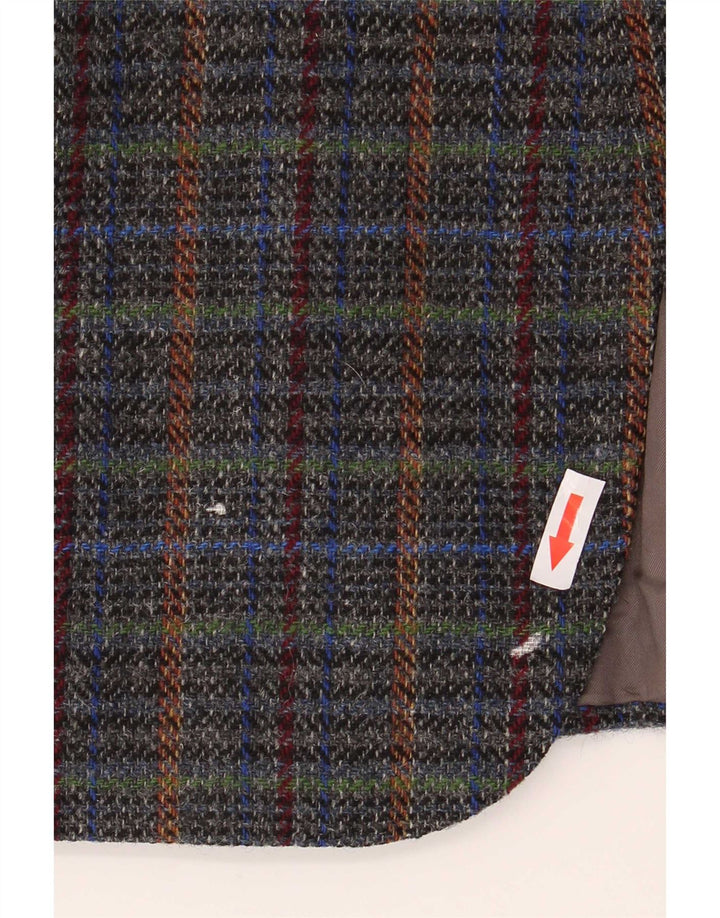 Vintage Mens 2 Button Blazer Jacket UK 40 Large Grey Check Wool