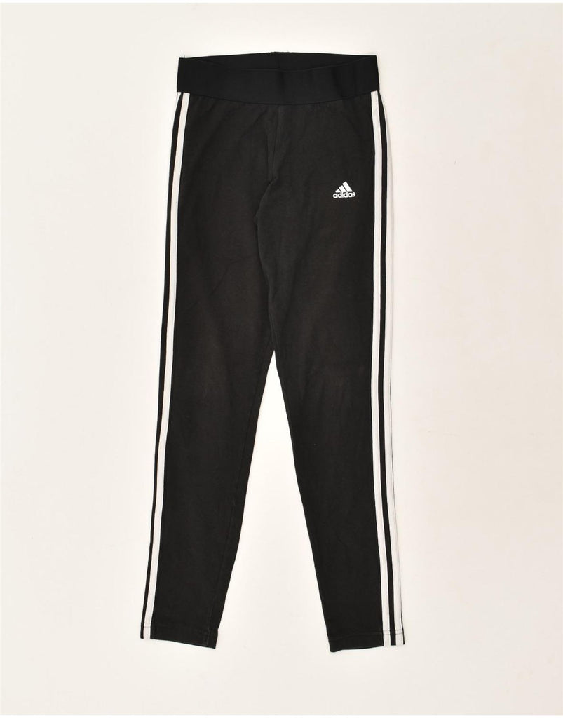 ADIDAS Womens Leggings UK 10 Small Black | Vintage Adidas | Thrift | Second-Hand Adidas | Used Clothing | Messina Hembry 