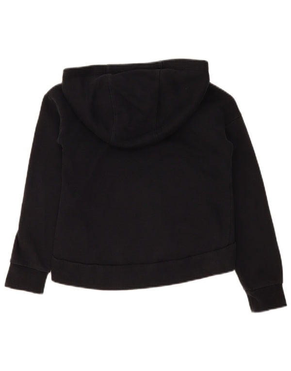 Nike Girls Zip Hoodie Sweater 7-8 Years XS Black Cotton