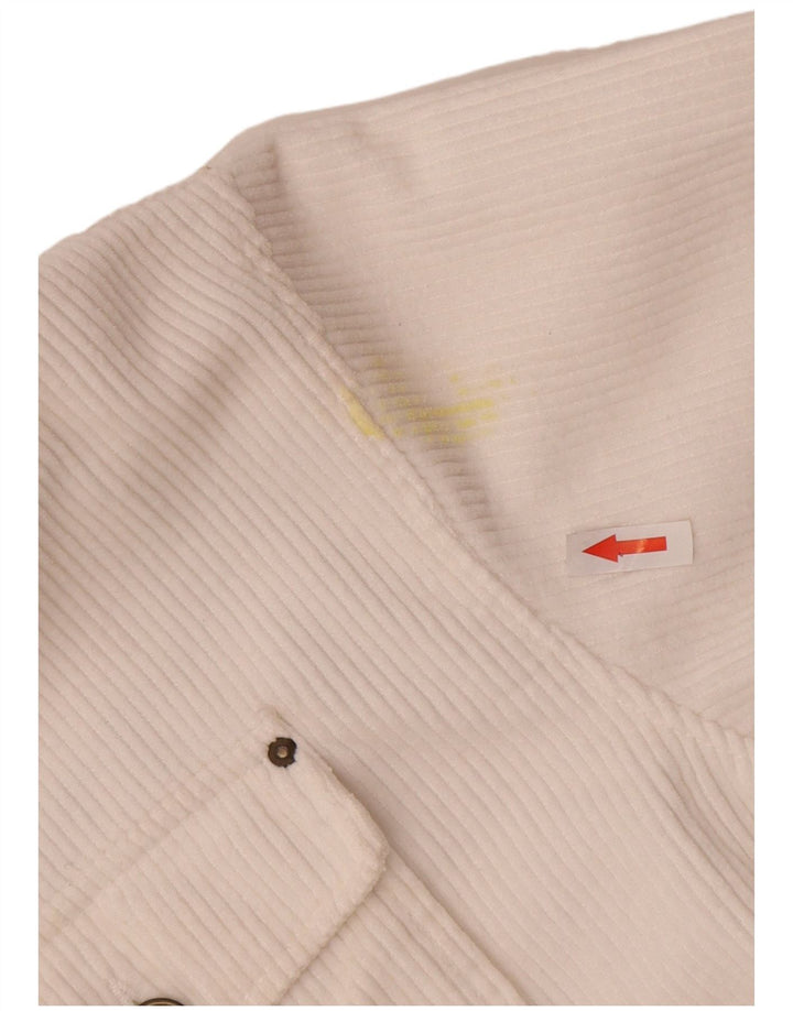 Zara Womens Oversized Corduroy Shirt UK 10 Small White Cotton