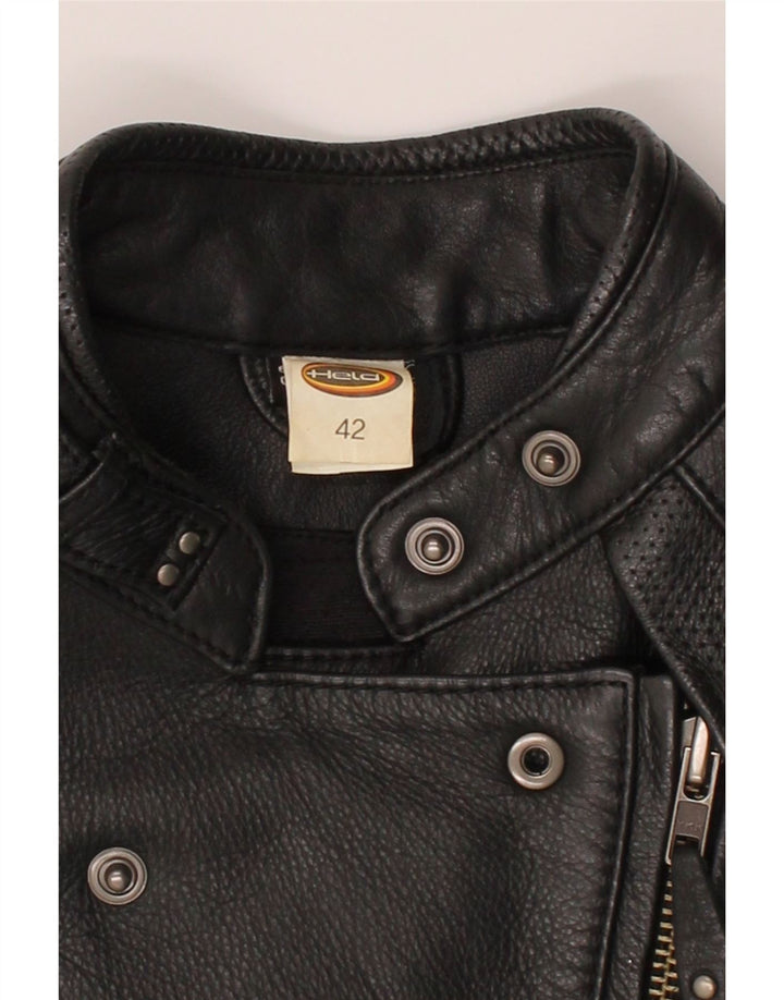 HELD Womens Motorcycle Biker Leather Jacket IT 42 Medium Black Leather Vintage Held and Second-Hand Held from Messina Hembry 