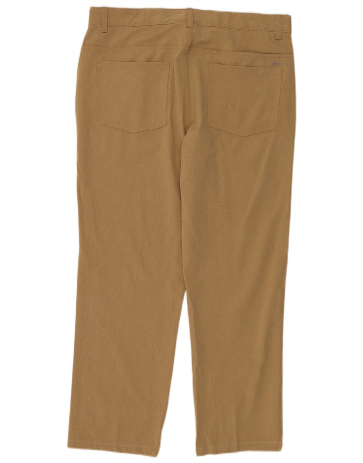 IZOD Mens Straight Casual Trousers W36 L30 Beige Polyester