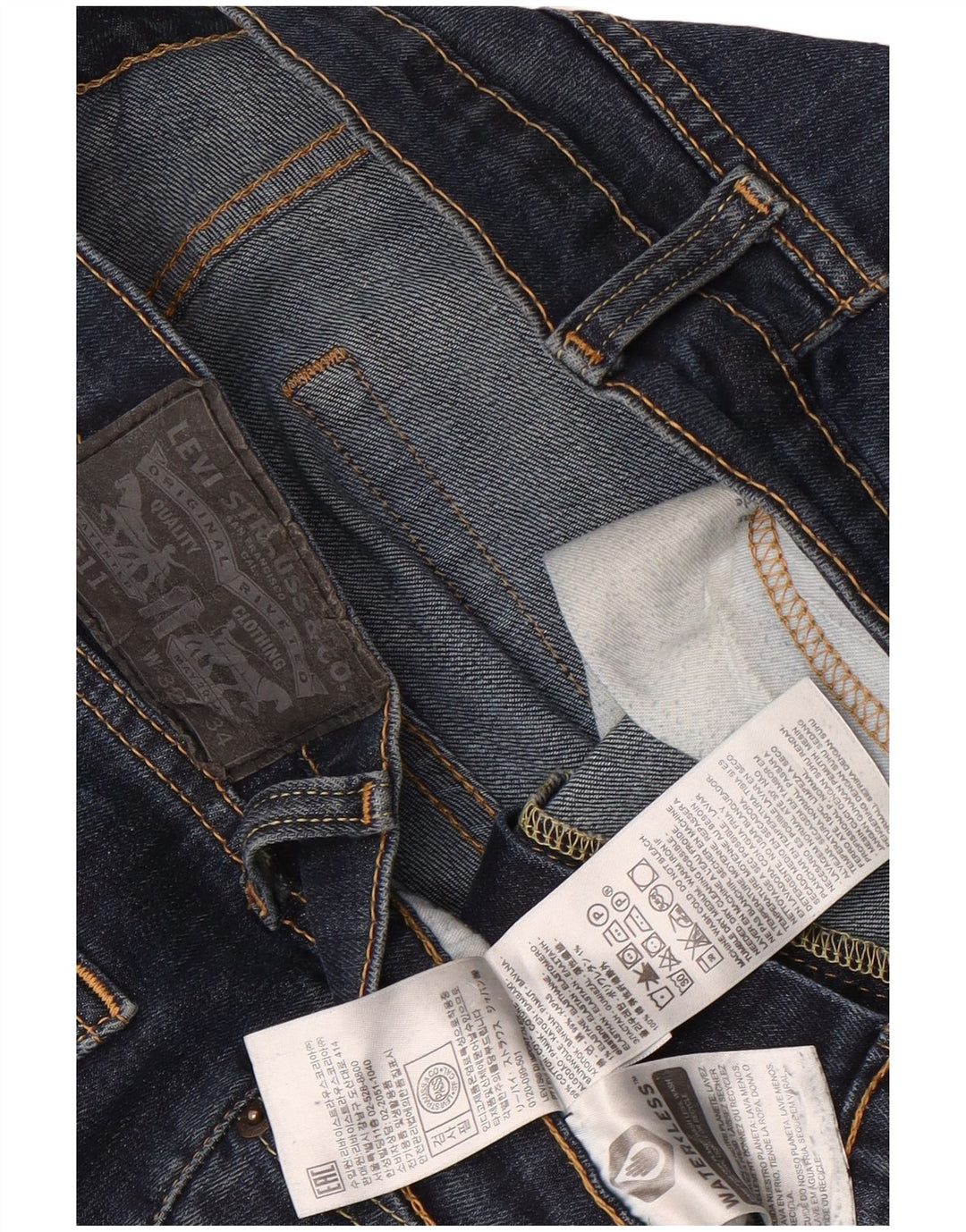 Levi's Mens 511 Slim Jeans SLIW32 L34 Blue Cotton