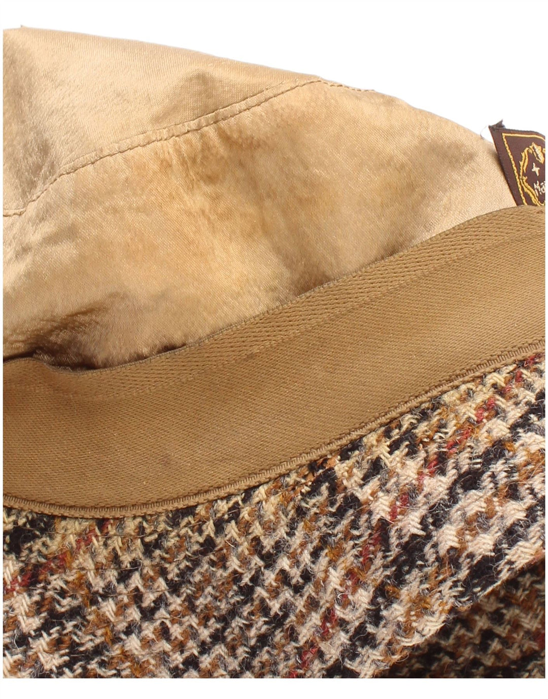 Vintage Mens Bucket Hat Large Beige Houndstooth Classic