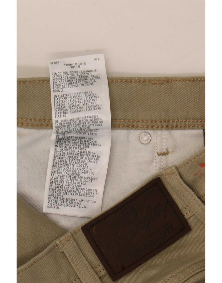 Wrangler Mens Cropped Jeans W36 L25 Beige Cotton