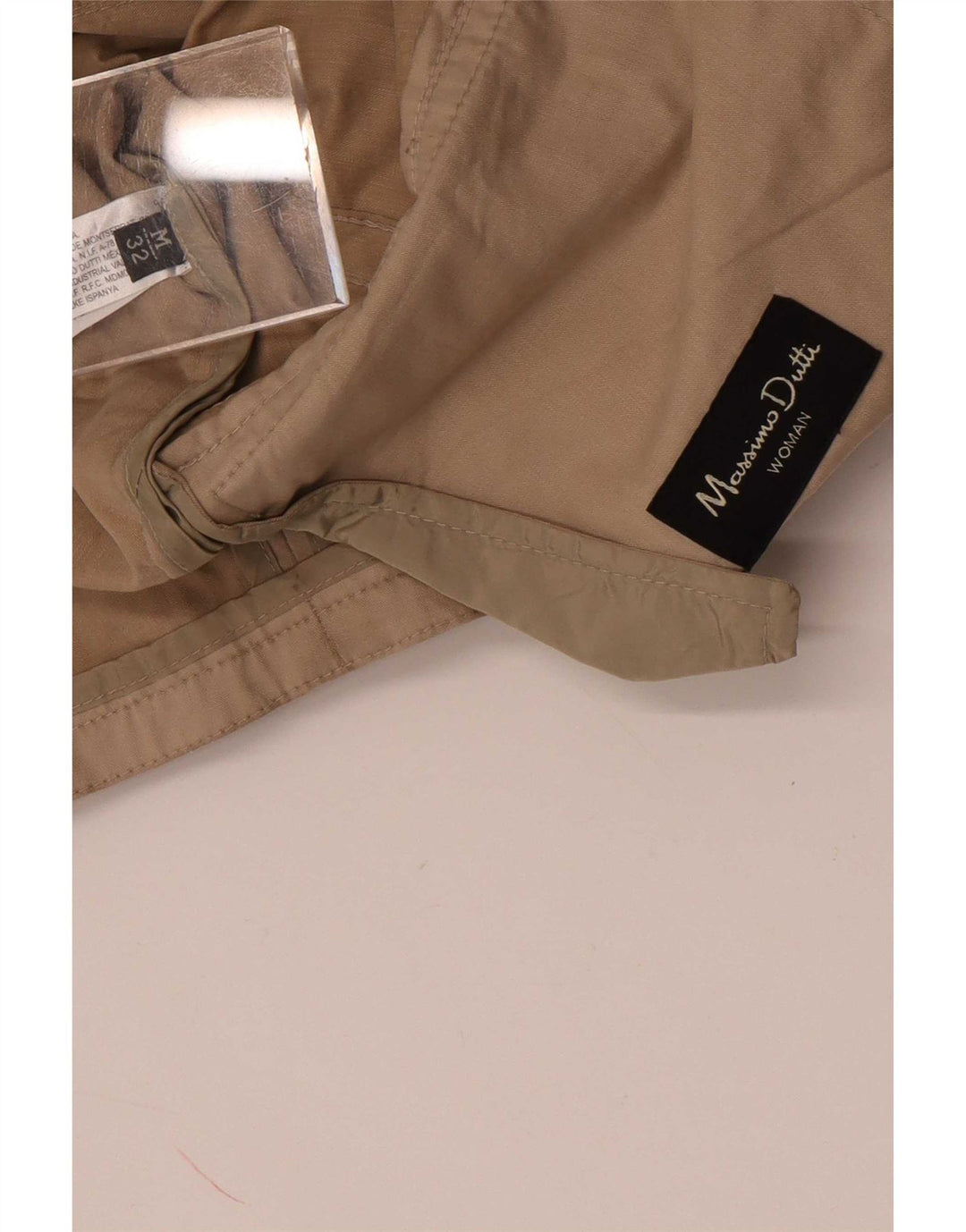 Massimo Dutti Womens Short Double Breasted Trench Coat UK 14 Medium Beige