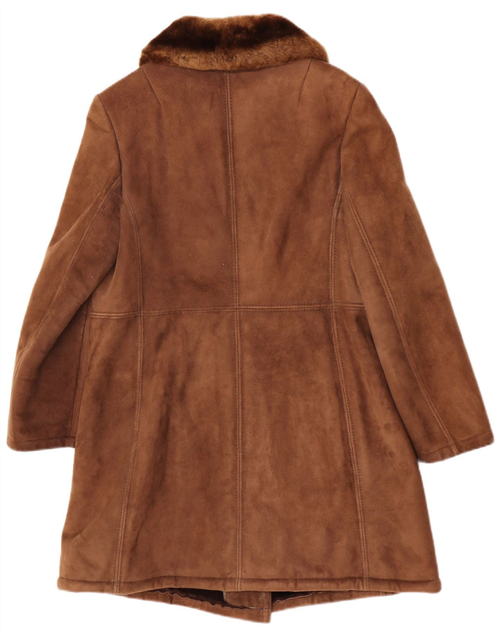 Striwa Womens Shearling Coat IT 42 Medium Brown