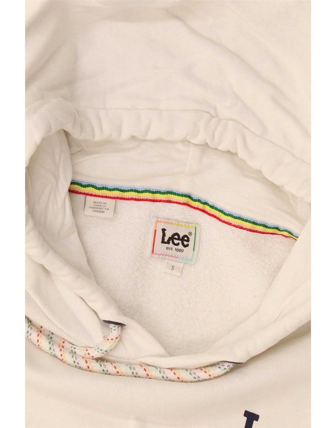 Lee Mens Graphic Hoodie Jumper Small White