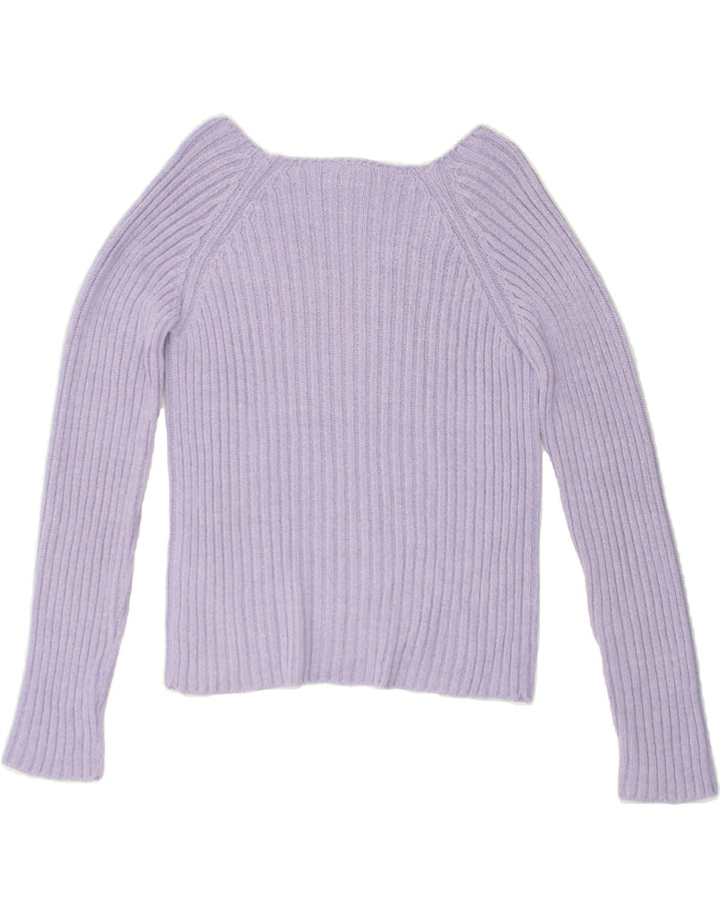 LACOSTE Womens V-Neck Jumper Sweater Size 44 Large Purple Cotton | Vintage Lacoste | Thrift | Second-Hand Lacoste | Used Clothing | Messina Hembry 