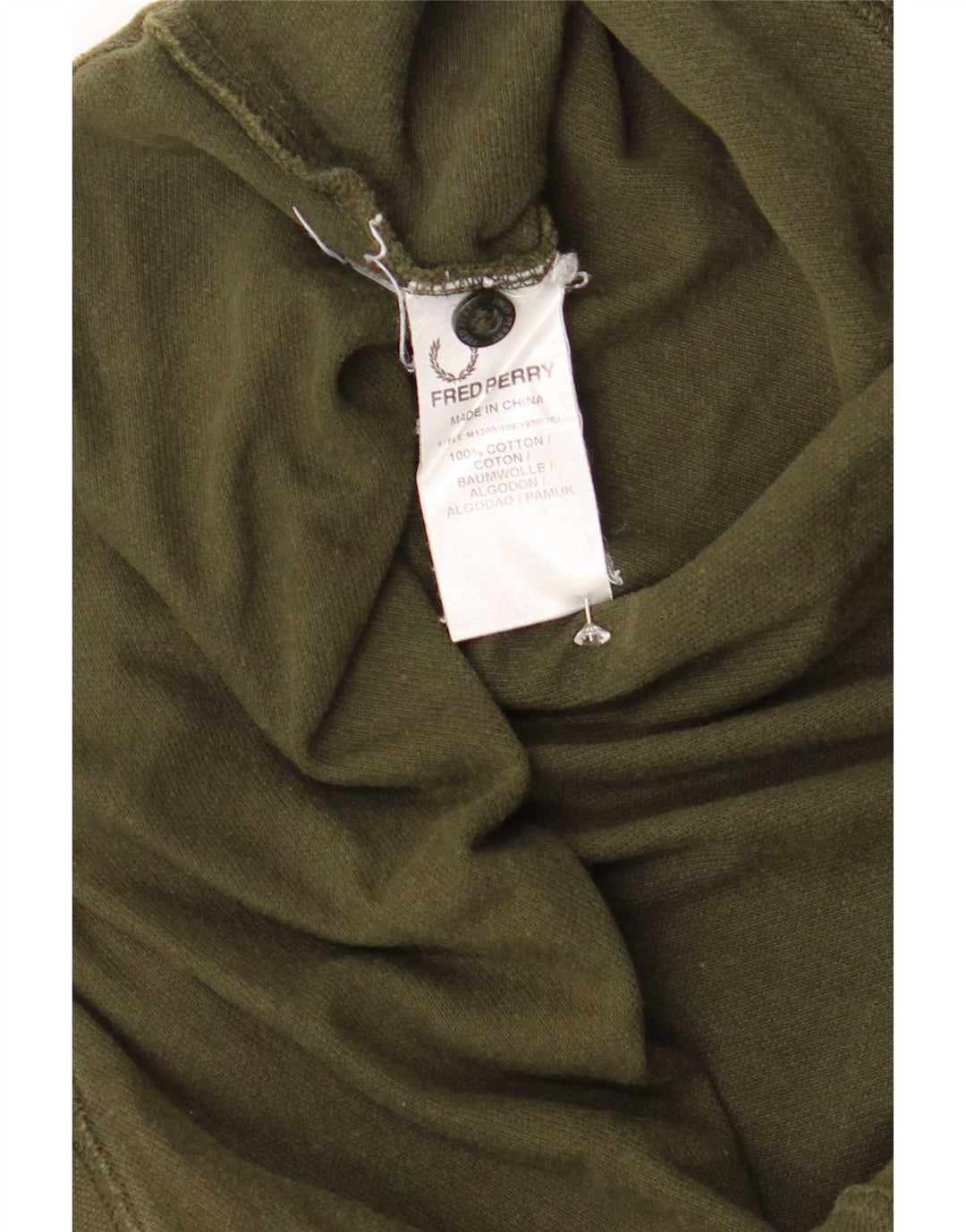 Fred Perry Mens Polo Shirt Large Khaki Striped Cotton