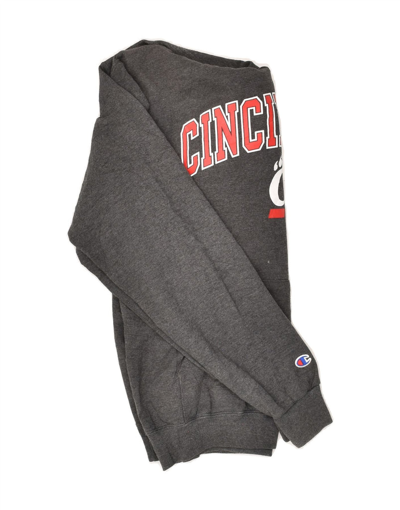 CHAMPION Mens Cincinnati Graphic Hoodie Jumper Medium Grey Cotton | Vintage Champion | Thrift | Second-Hand Champion | Used Clothing | Messina Hembry 