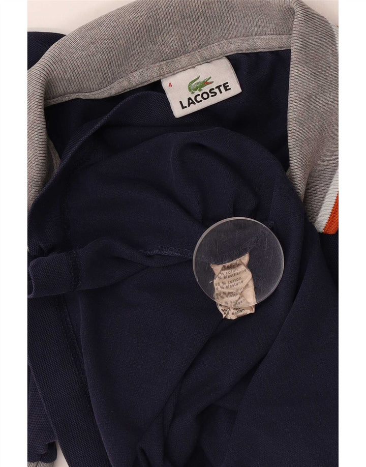 Lacoste Mens Polo Shirt Size 4 Medium Navy Blue Cotton