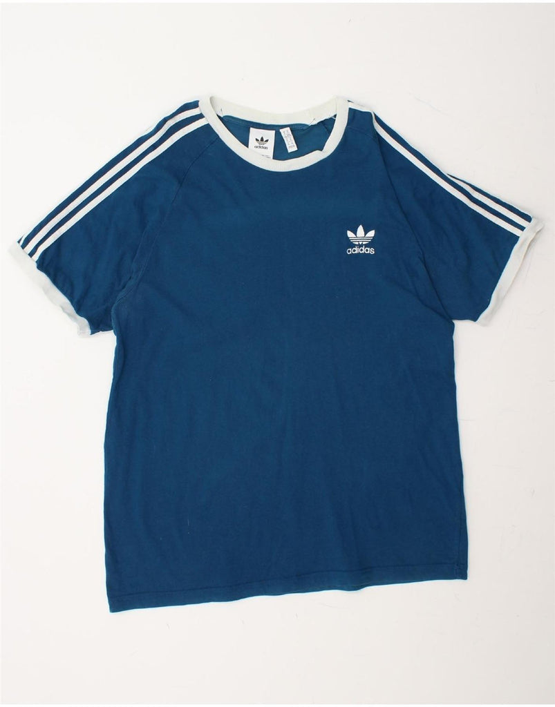 ADIDAS Mens T-Shirt Top XL Blue Cotton Vintage Adidas and Second-Hand Adidas from Messina Hembry 