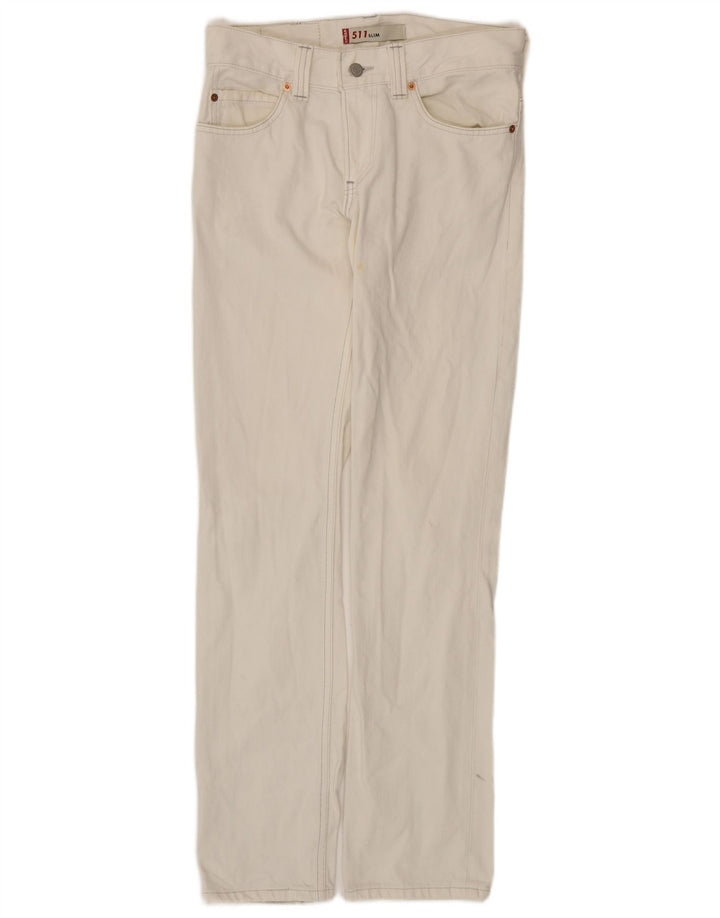 LEVI'S Mens 511 Slim Jeans W31 L34 Off White Cotton