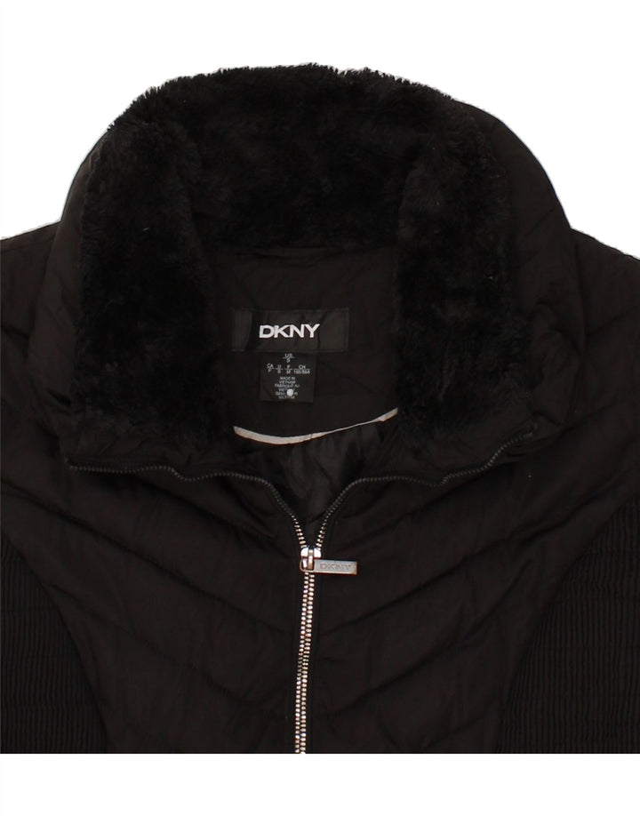 DKNY Womens Padded Coat UK 10 Small Black Polyester Vintage Dkny and Second-Hand Dkny from Messina Hembry 