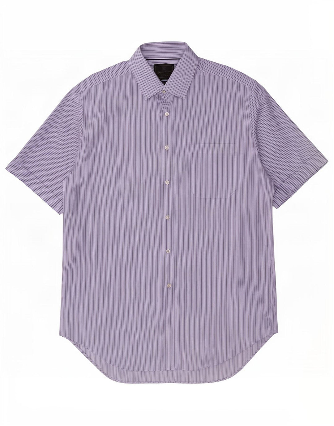 Marks & Spencer Mens Short Sleeve Shirt Size 16 41 Large Blue Pinstripe