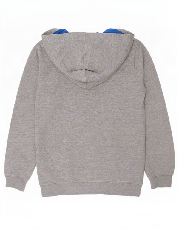 Champion Boys Graphic Zip Hoodie Sweater 5-6 Years XS Grey Flecked Cotton