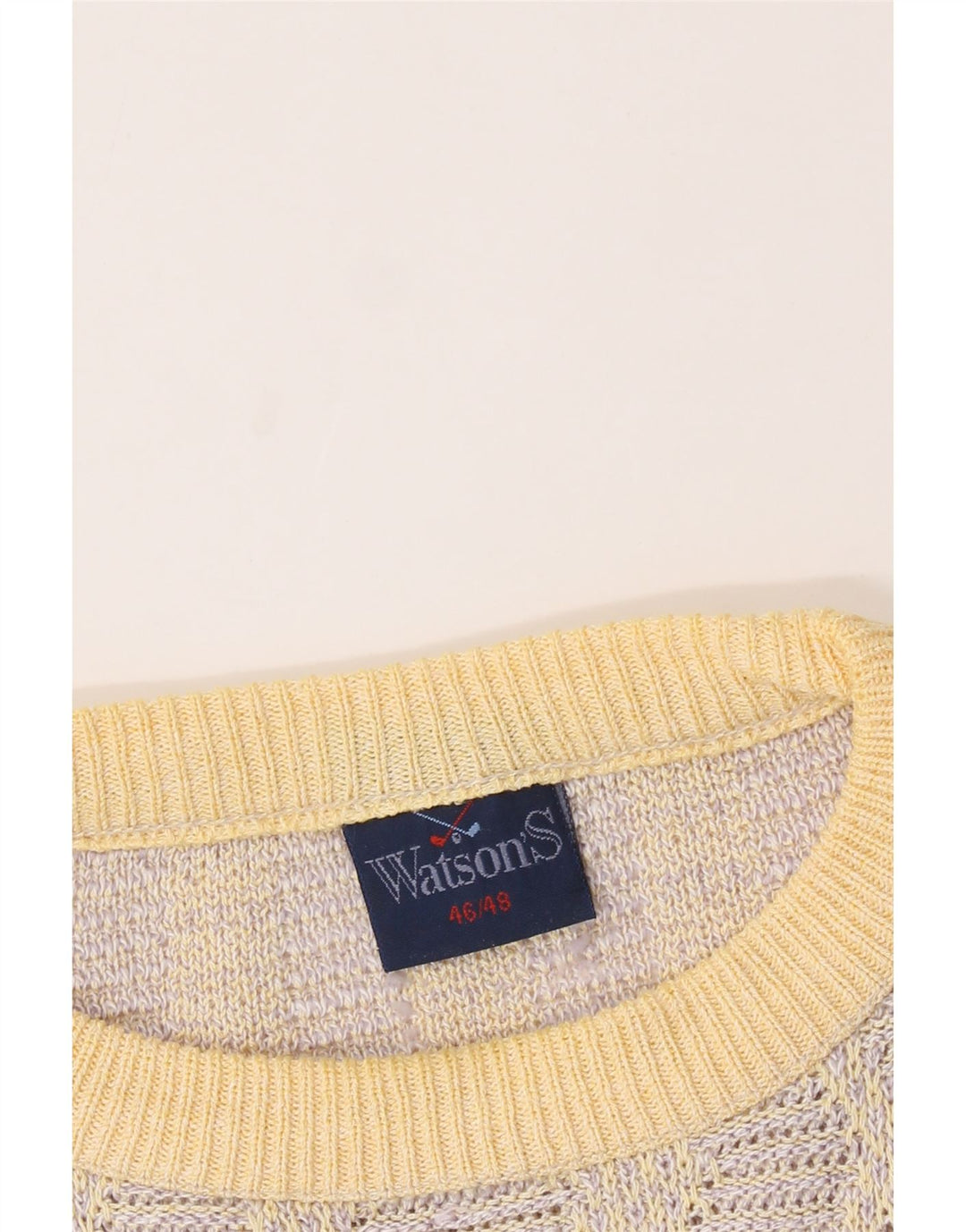 WATSON'S Womens Crew Neck Jumper Sweater Size 46/48 XL Yellow Vintage Watson's and Second-Hand Watson's from Messina Hembry 
