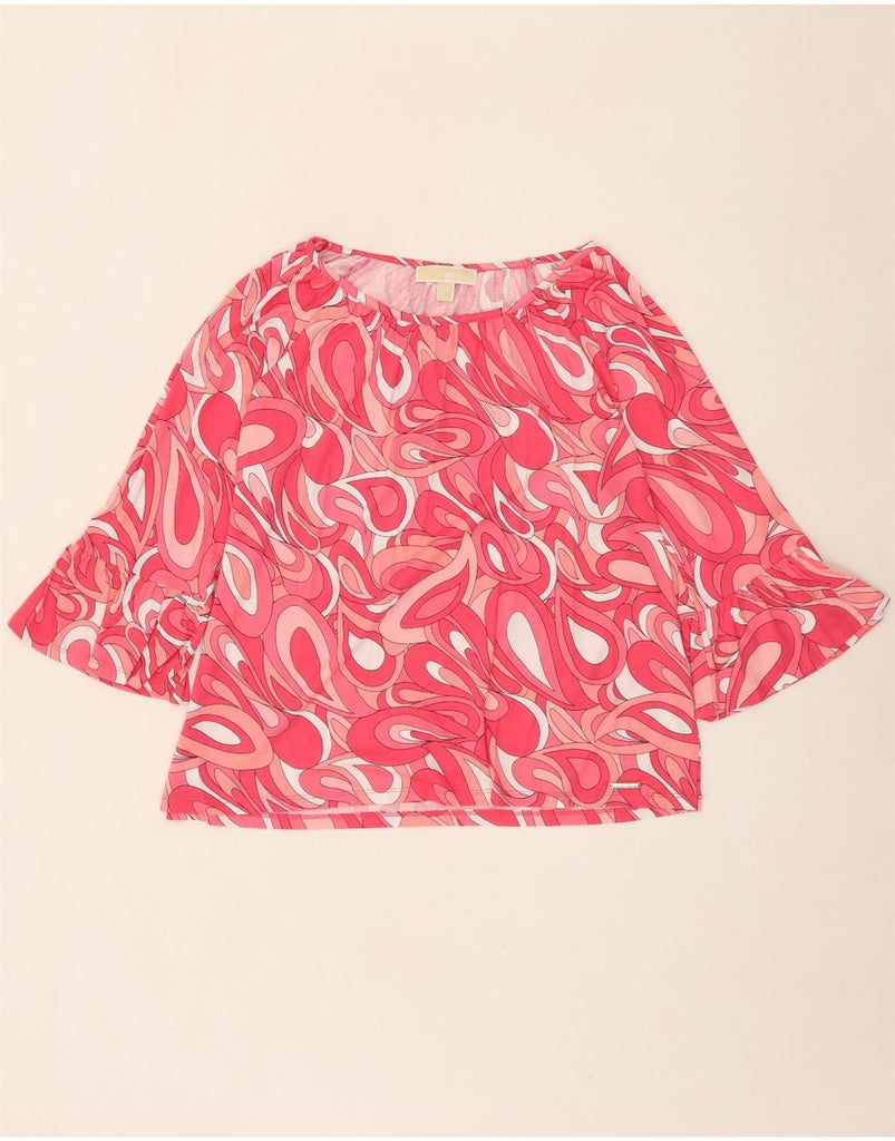 MICHAEL KORS Womens 3/4 Sleeve Blouse Top UK 16 Large Pink Paisley Cotton Vintage Michael Kors and Second-Hand Michael Kors from Messina Hembry 