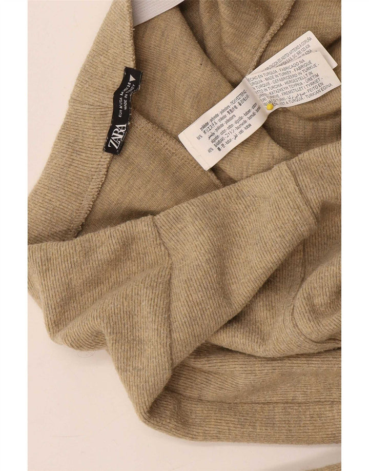 Zara Womens Tracksuit Trousers Medium Beige Polyester