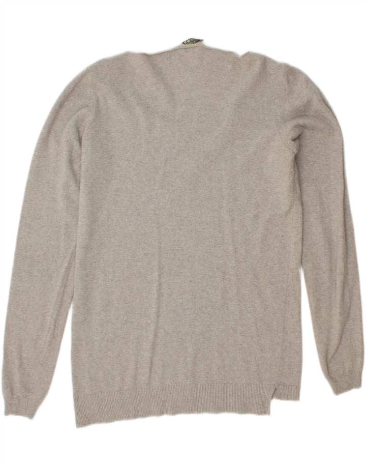 FRED PERRY Womens Boat Neck Jumper Sweater UK 14 Large Grey
