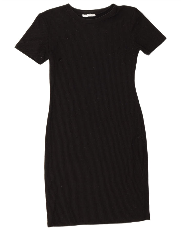 Zara Womens Trafaluc Sheath Dress UK 12 Medium Black Polyester