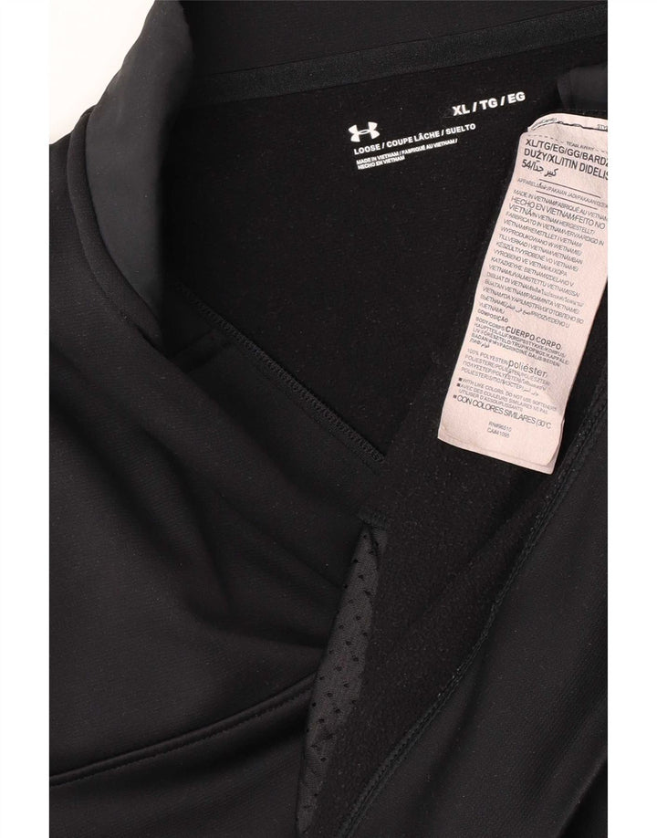 Under Armour Mens Zip Neck Sweatshirt Jumper XL Black Polyester
