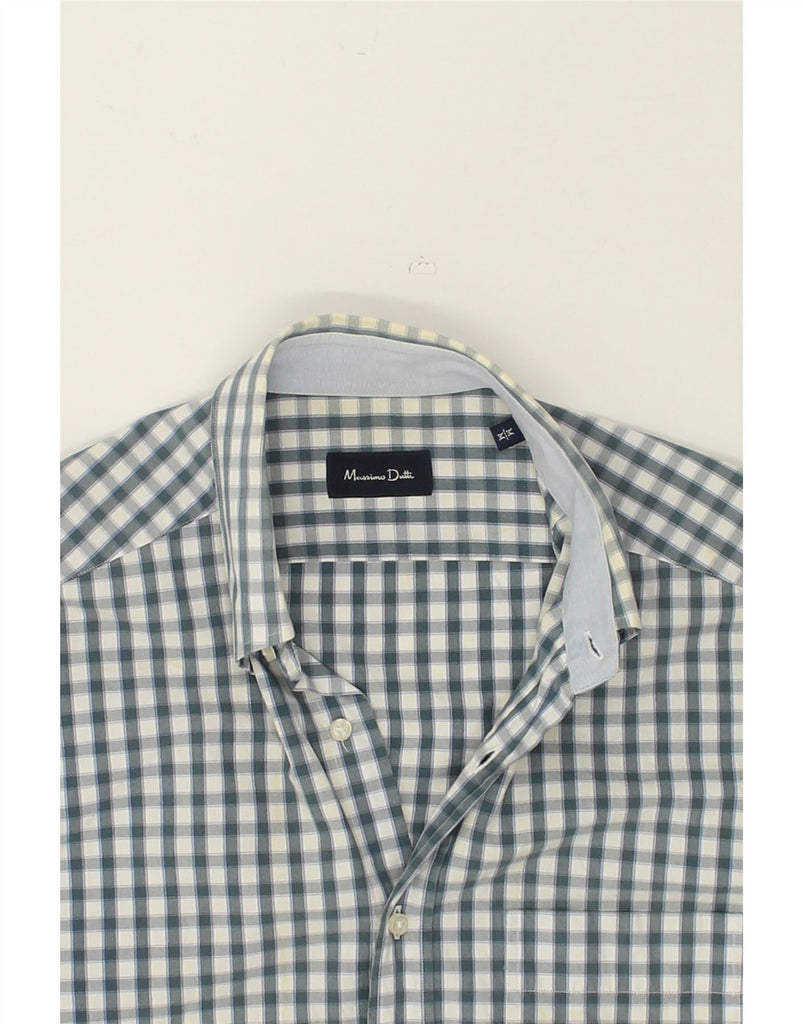 MASSIMO DUTTI Mens Shirt Medium Grey Check Cotton | Vintage Massimo Dutti | Thrift | Second-Hand Massimo Dutti | Used Clothing | Messina Hembry 