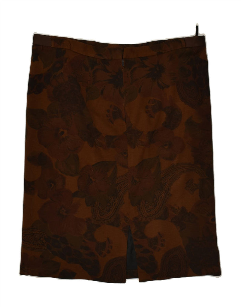 VINTAGE Womens Straight Skirt W36 XL Brown Floral | Vintage Vintage | Thrift | Second-Hand Vintage | Used Clothing | Messina Hembry 