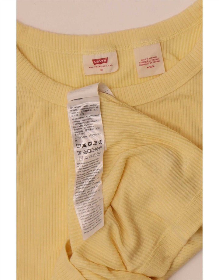 Levi's Womens Vest Top UK 12 Medium Yellow Modal