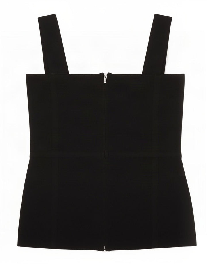 Zara Womens Crop Top UK 8 Small Black Nylon