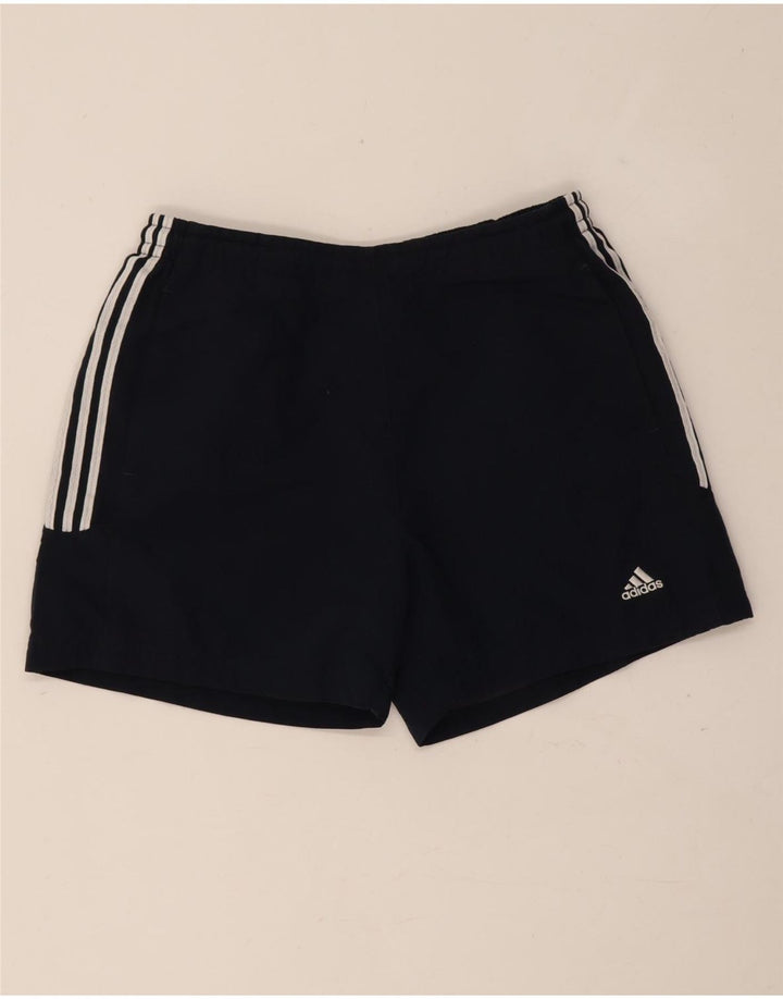 Adidas Womens Sport Shorts UK 10 Small Navy Blue Polyester