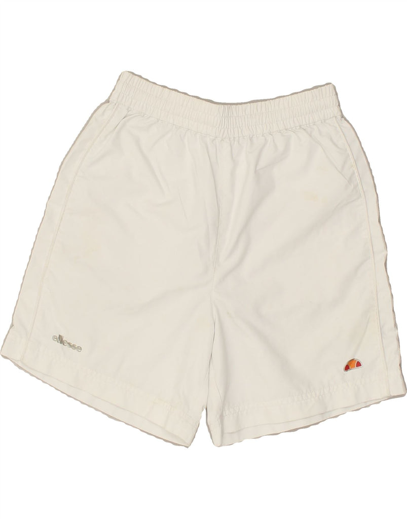 ELLESSE Boys Sport Shorts 7-8 Years Medium  White Polyester | Vintage Ellesse | Thrift | Second-Hand Ellesse | Used Clothing | Messina Hembry 