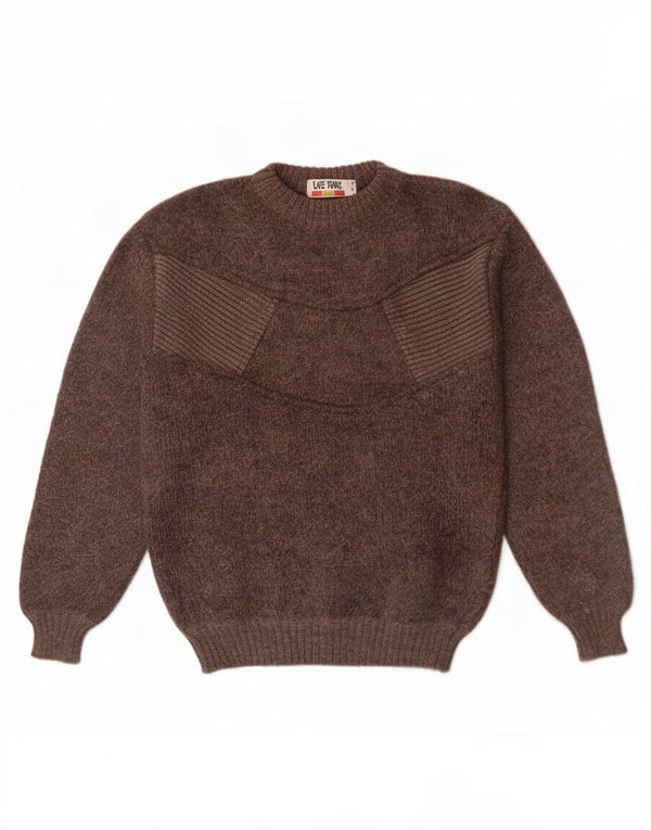 Life Time Mens Crew Neck Jumper Sweater UK 38 Medium Brown