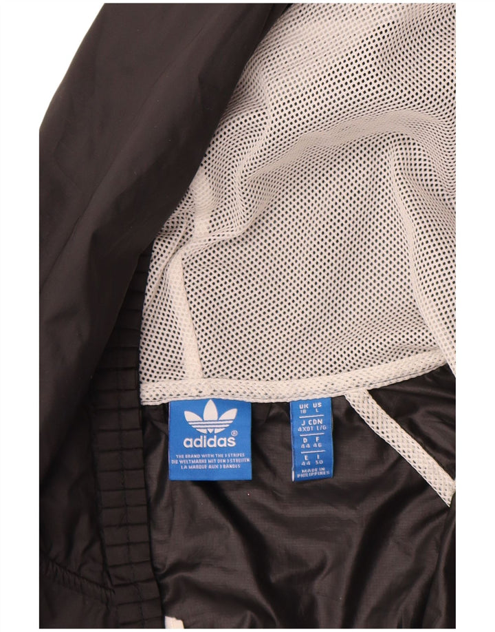 Adidas Womens Hooded Rain Jacket UK 18 XL Black Polyester