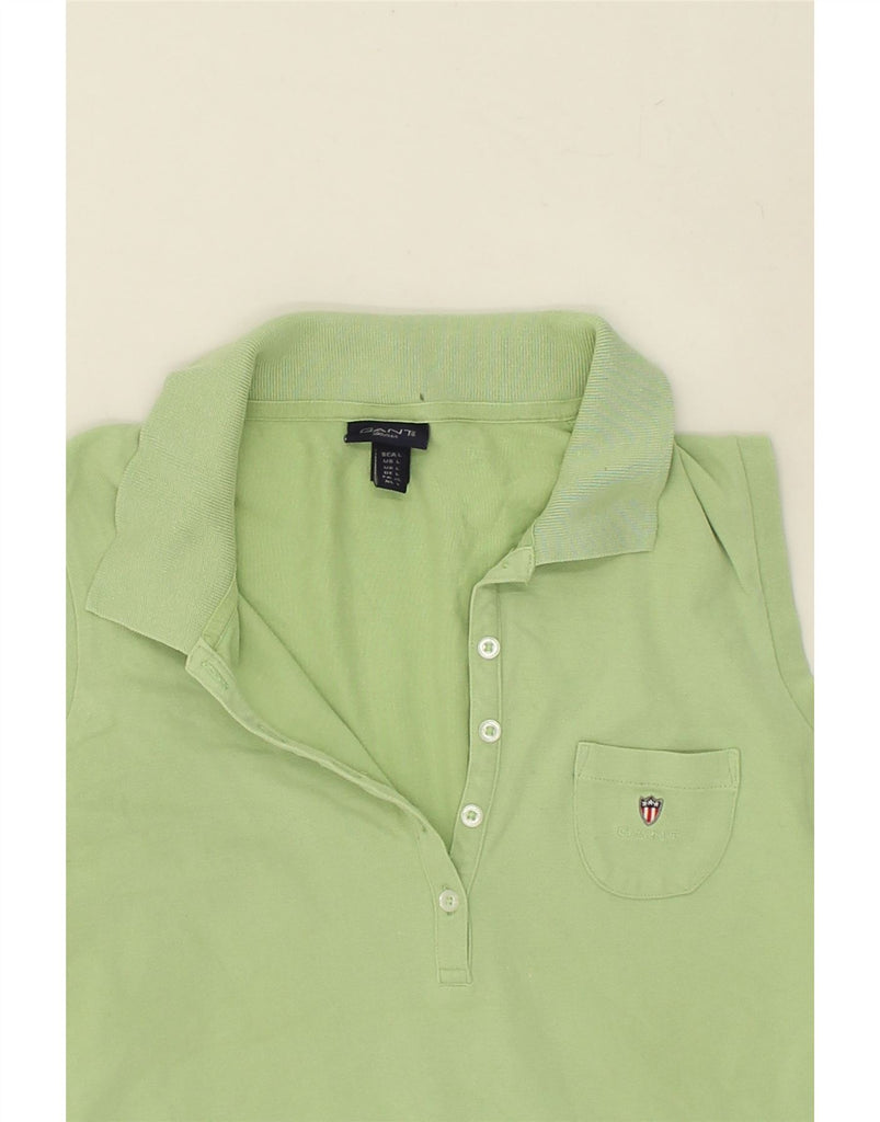 GANT Womens Sleeveless Polo Shirt UK 14 Large Green Cotton | Vintage Gant | Thrift | Second-Hand Gant | Used Clothing | Messina Hembry 