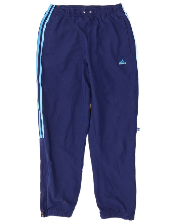 Adidas Boys Tracksuit Trousers Joggers 13-14 Years Navy Blue Polyester