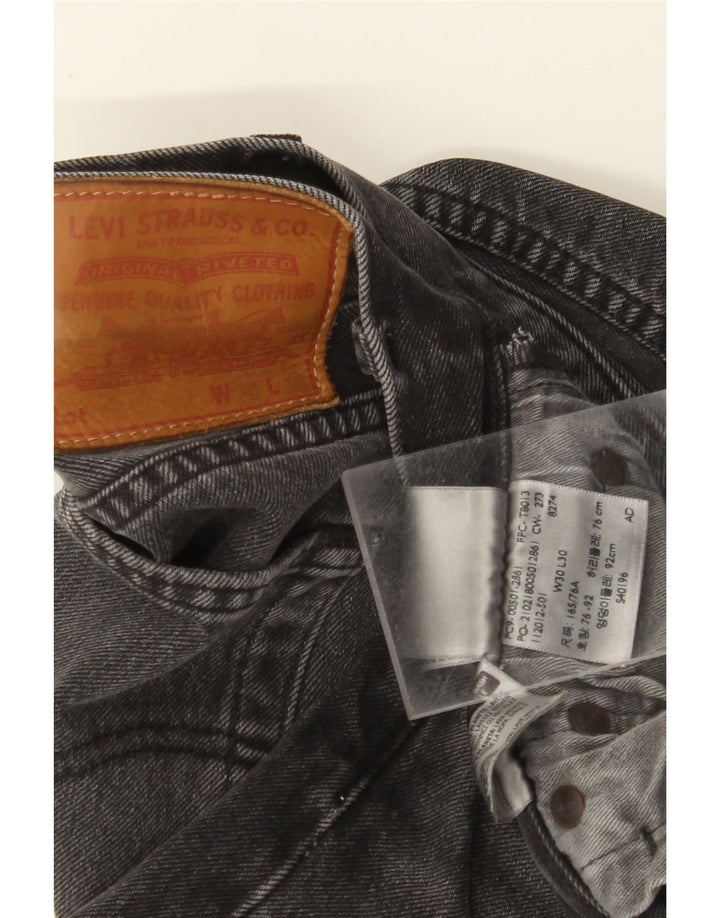 LEVI'S Mens Straight Jeans W30 L30 Grey Cotton