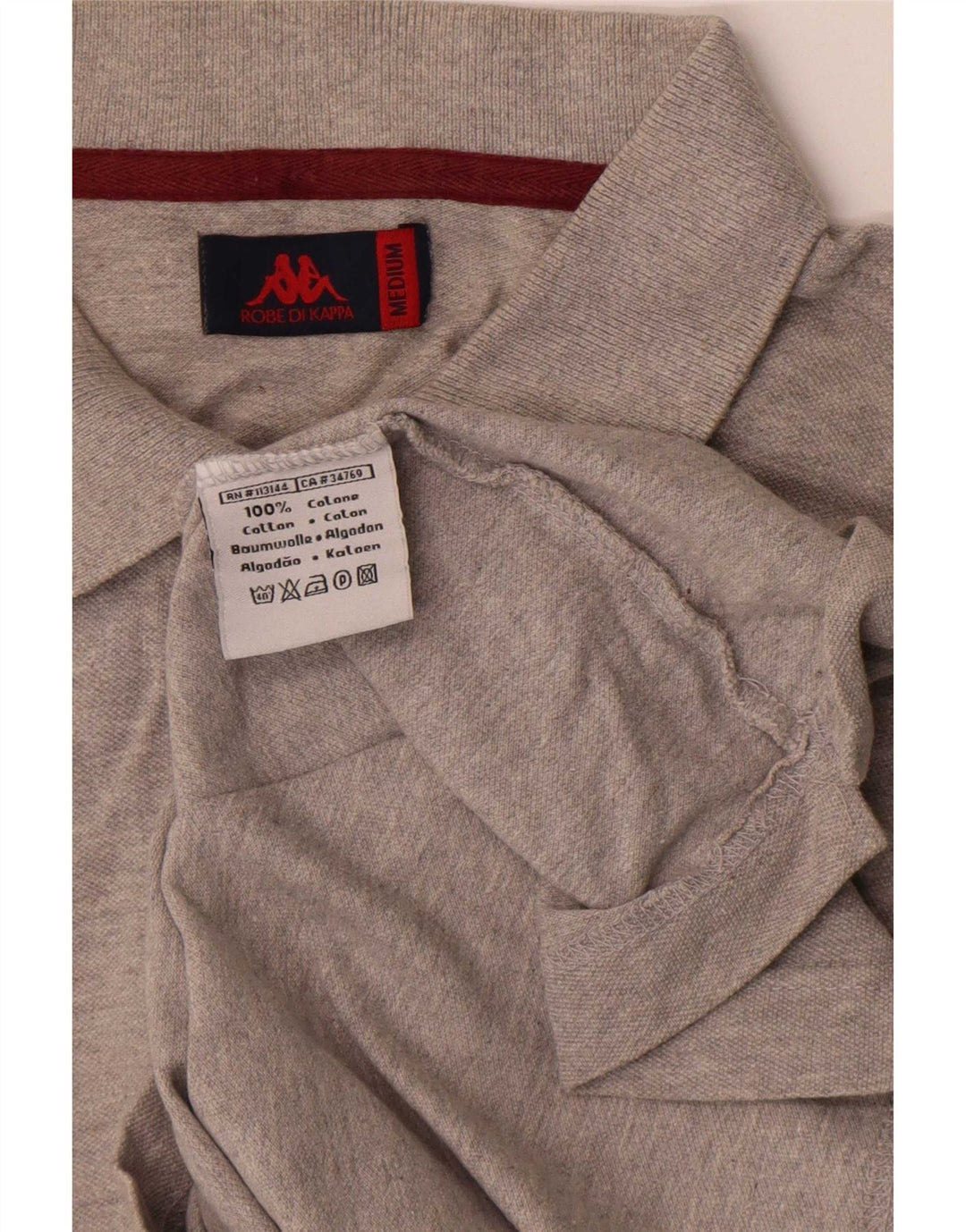 Kappa Mens Polo Shirt Medium Grey Flecked Cotton