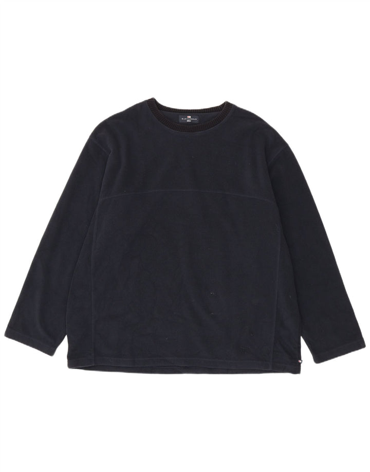 Marks & Spencer Mens Blue Harbour Fleece Jumper 2XL Navy Blue Polyester