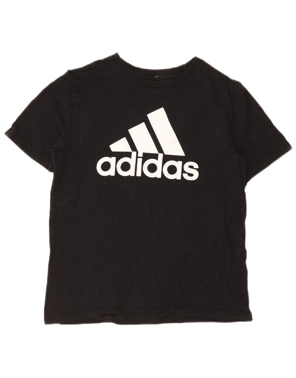 Adidas Boys Graphic T-Shirt Top 10-11 Years Medium Black Cotton